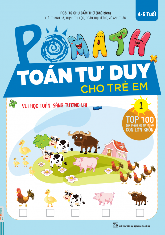 Bìa trước cuốn POMath 4-6 tuổi - Tập 1
