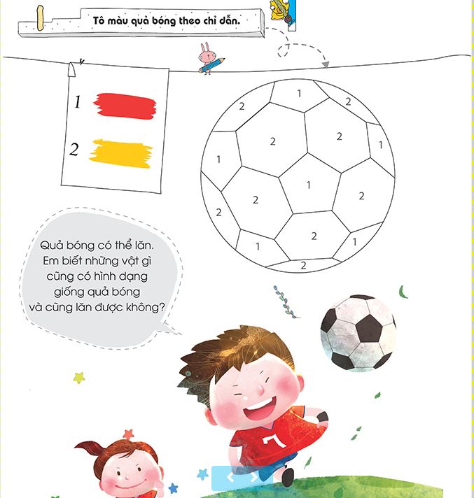 Tô màu vào quả bóng – Toán tư duy cho bé 4 tuổi