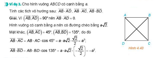 Bài tập ví dụ về tích vô hướng của hai vectơ