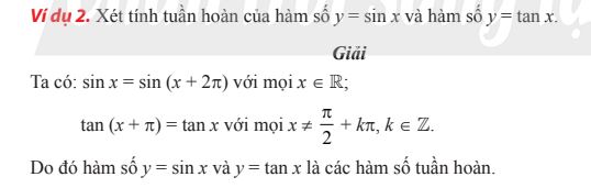 Bài tập ví dụ về tính tuần hoàn của hàm số lượng giác