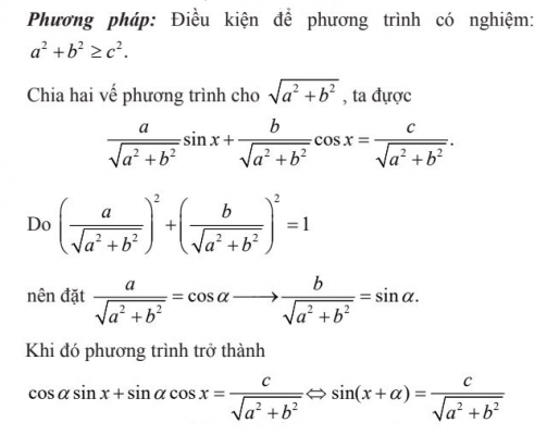 Cách giải phương trình bậc nhất đối với sin x và cos x