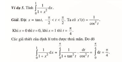 Ví dụ về tính tích phân bằng phương pháp đổi biến số