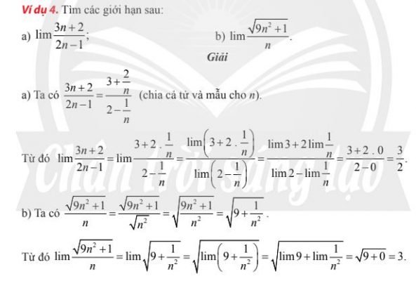 Bài tập ví dụ về giới hạn dãy số