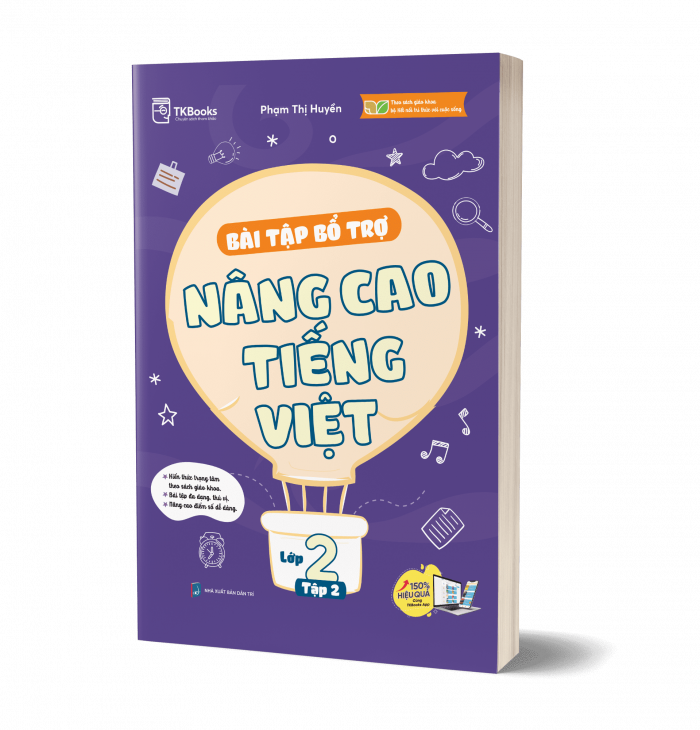 Bìa 3D - Bài tập bổ trợ nâng cao Tiếng Việt lớp 2 tập 2