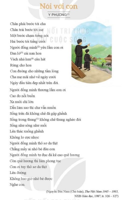 Bài thơ Nói với con của tác giả Y Phương