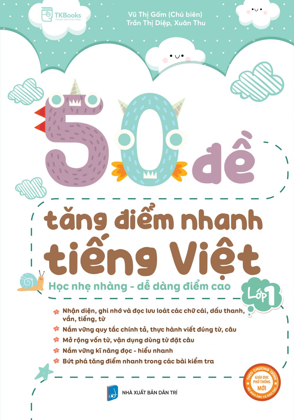 Bìa trước 50 Đề Tăng Điểm Nhanh Tiếng Việt Lớp 1