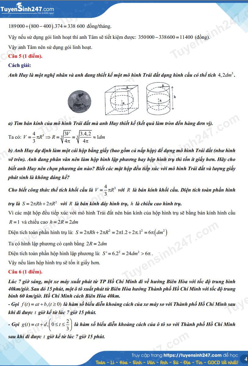 ĐÁP ÁN ĐỀ THI TUYỂN SINH VÀO 10 MÔN TOÁN TP HCM 2024 – 2025 (phần 4)