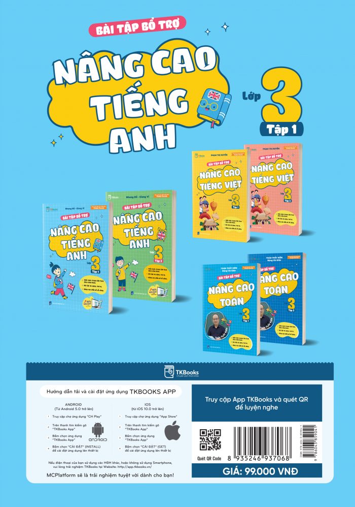 Bìa sau - Bài tập bổ trợ nâng cao tiếng Anh lớp 3 tập 1