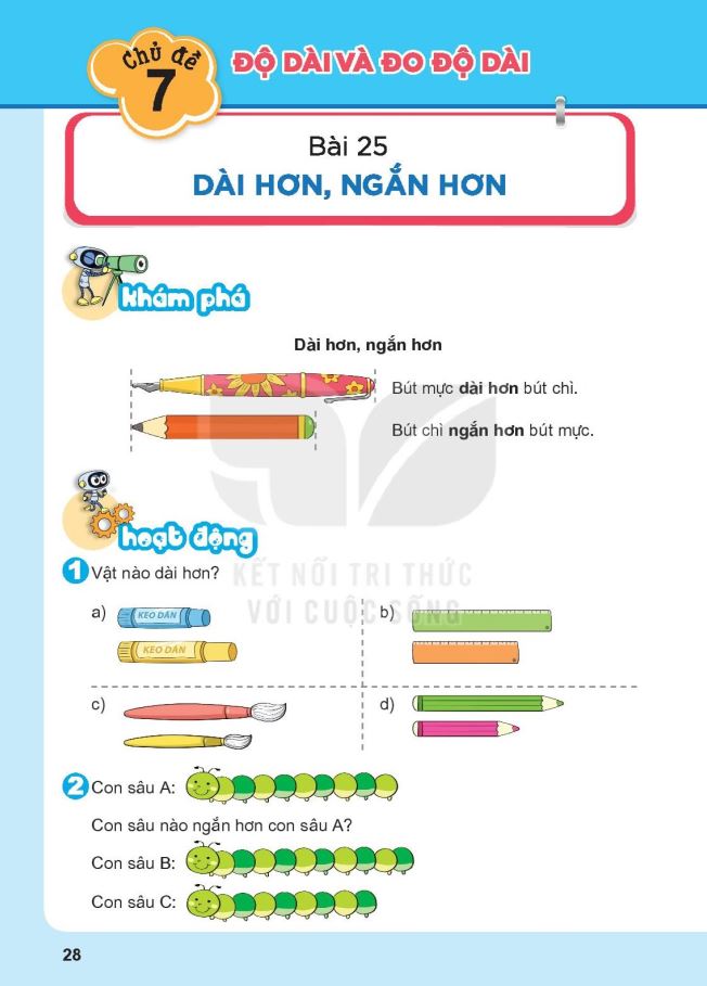 Bài tập so sánh độ dài lớp 1 - File 1