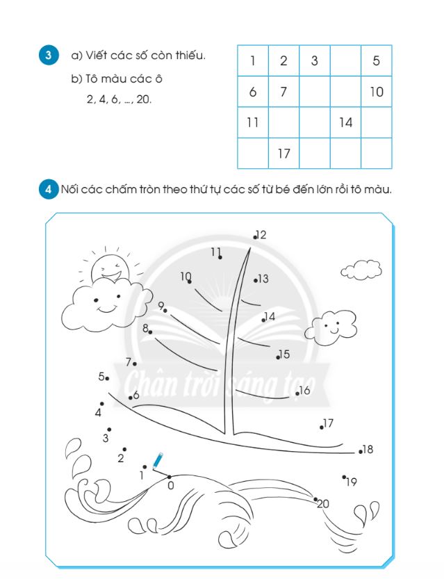 Bài tập nhận biết các số trong phạm vi 20 - File 3