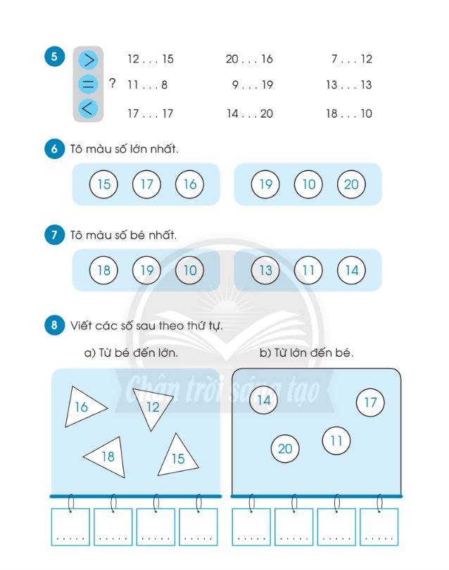 Bài tập nhận biết các số trong phạm vi 20 - File 4