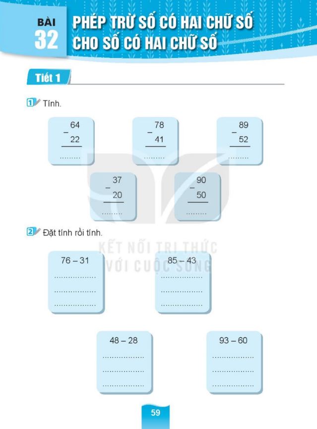 Bài tập phép trừ số có 2 chữ số - File 5