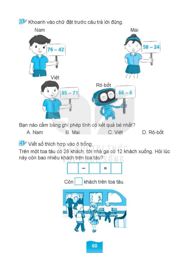 Bài tập phép trừ số có 2 chữ số - File 6