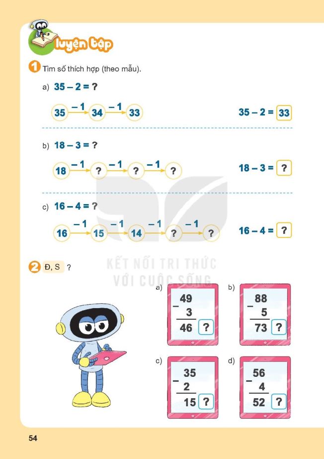 Bài tập phép trừ số có 2 chữ số cho số có 1 chữ số - File 2