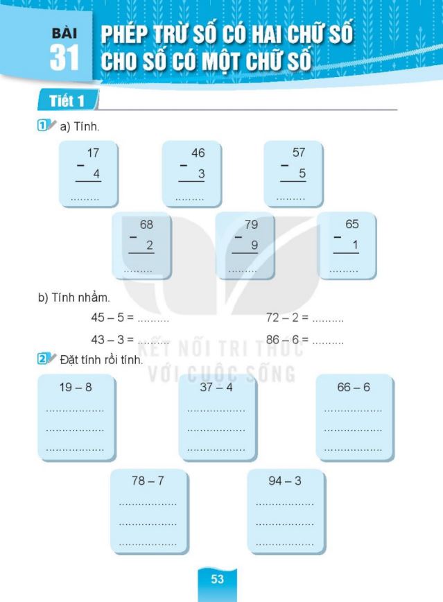 Bài tập phép trừ số có 2 chữ số cho số có 1 chữ số - File 6