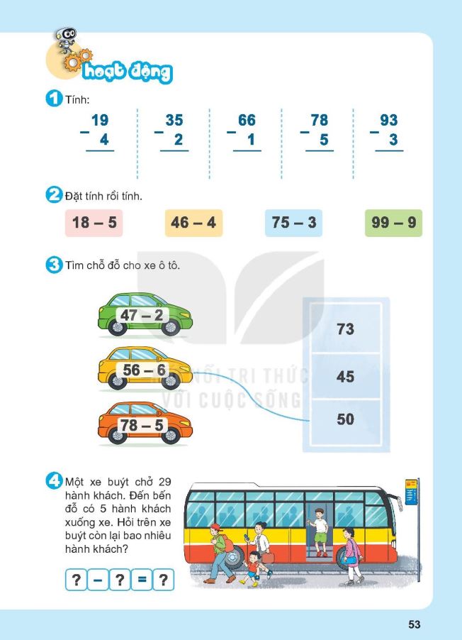 Bài tập phép trừ số có 2 chữ số cho số có 1 chữ số - File 1