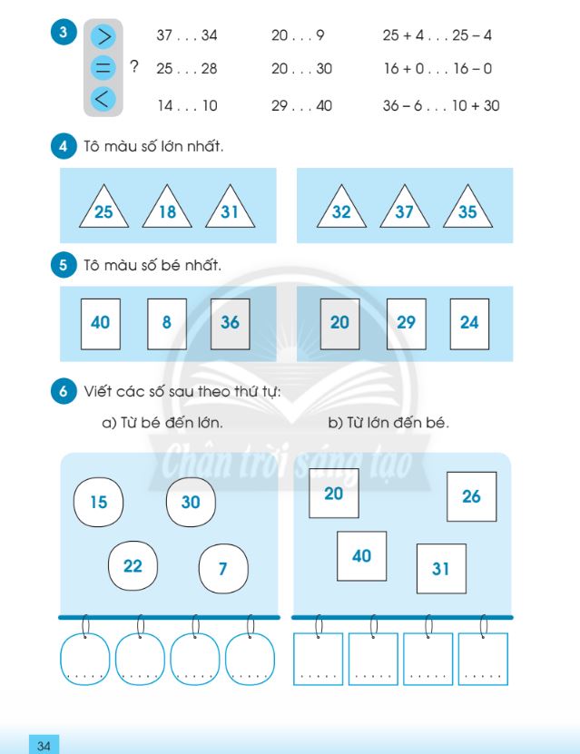 Bài tập so sánh các số có 2 chữ số - File 2