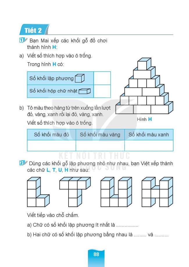 Bài tập đếm khối lập phương lớp 1 - File 2