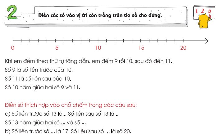 Bài toán số liền trước, số liền sau cho bé 5 tuổi