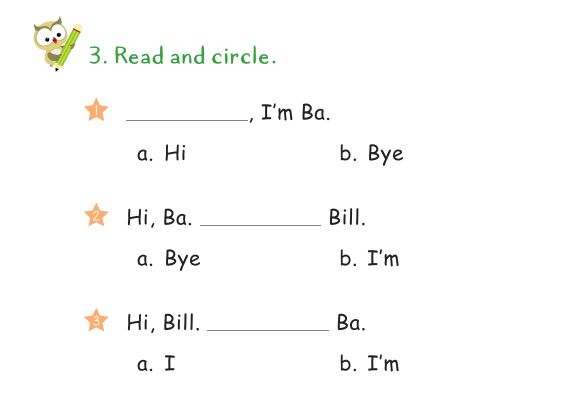 Ví dụ về dạng bài tập số 3 - Read and circle