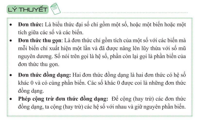 Lý thuyết về đơn thức