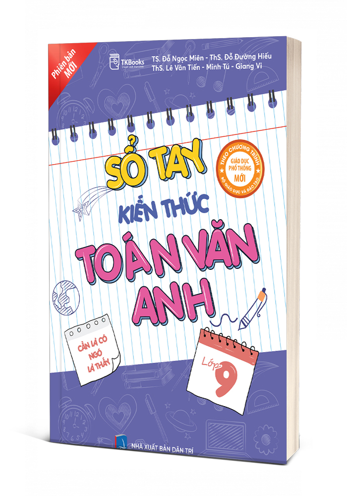 Bìa 3D - Sổ tay kiến thức toán văn anh - lớp 9