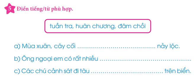 Các dạng bài tập tiếng Việt lớp 1 kì 1 thường gặp trong đề thi học kì