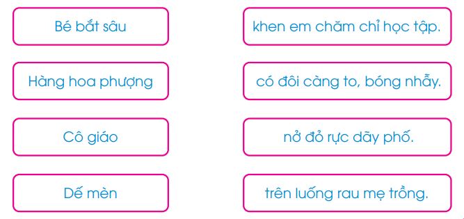 Dạng bài tập nối ô để tạo thành câu hoàn chỉnh