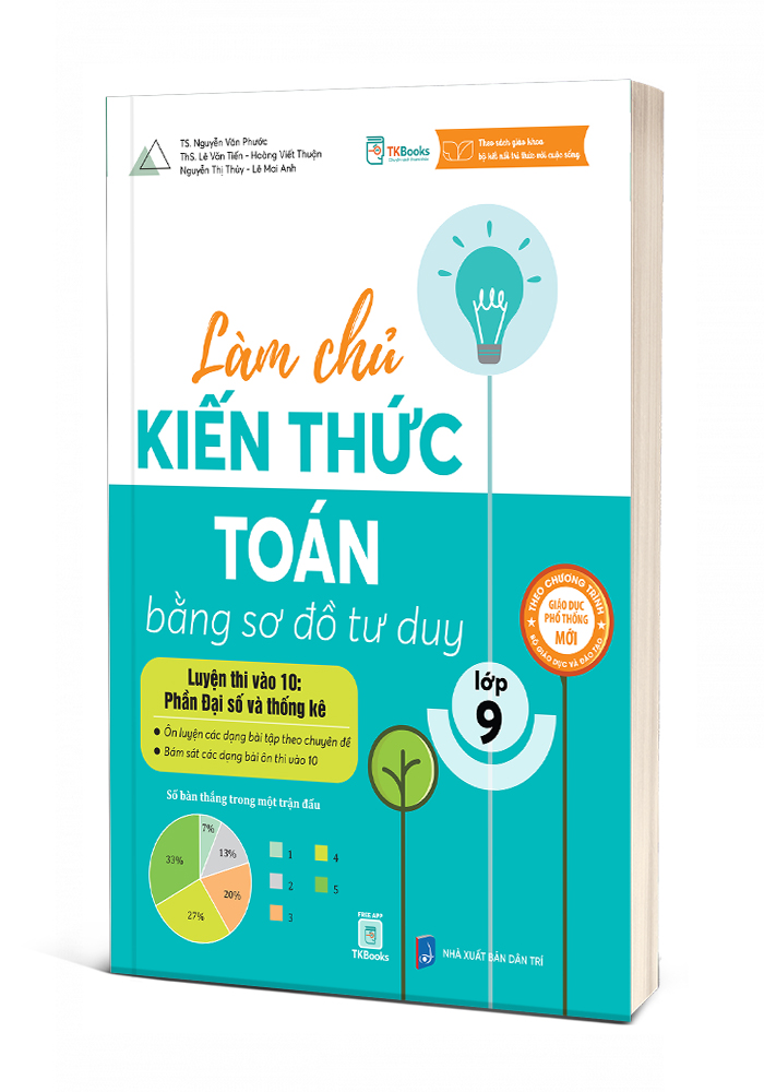 Bìa 3D Làm Chủ Kiến Thức Toán Bằng Sơ Đồ Tư Duy Lớp 9 Luyện Thi Vào 10 Phần Đại Số Và Thống Kê