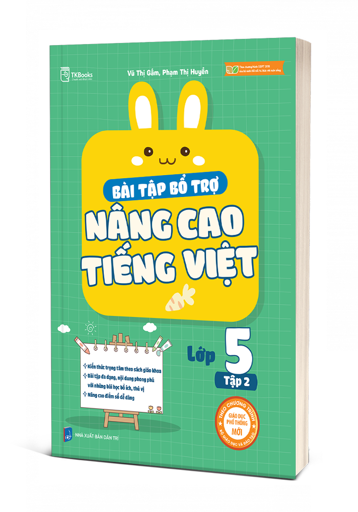 Bìa 3D - Bài tập bổ trợ nâng cao Tiếng Việt - Lớp 5 tập 2