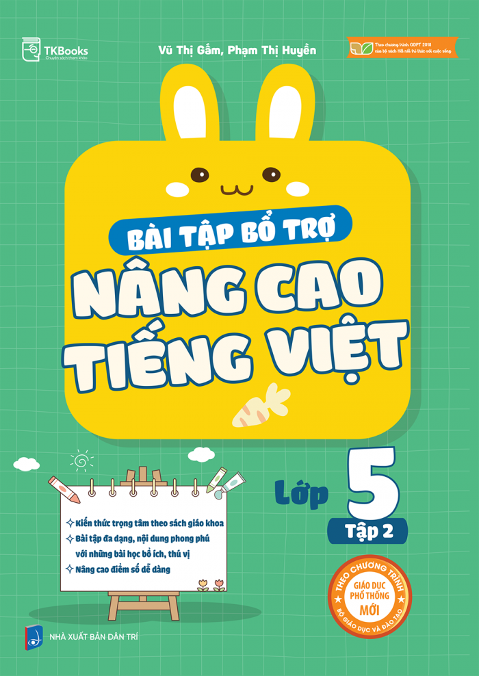 Bìa trước - Bài tập bổ trợ nâng cao Tiếng Việt - Lớp 5 tập 2