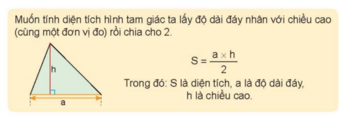 Công thức và bài tập tính diện tích hình tam giác lớp 5 PDF