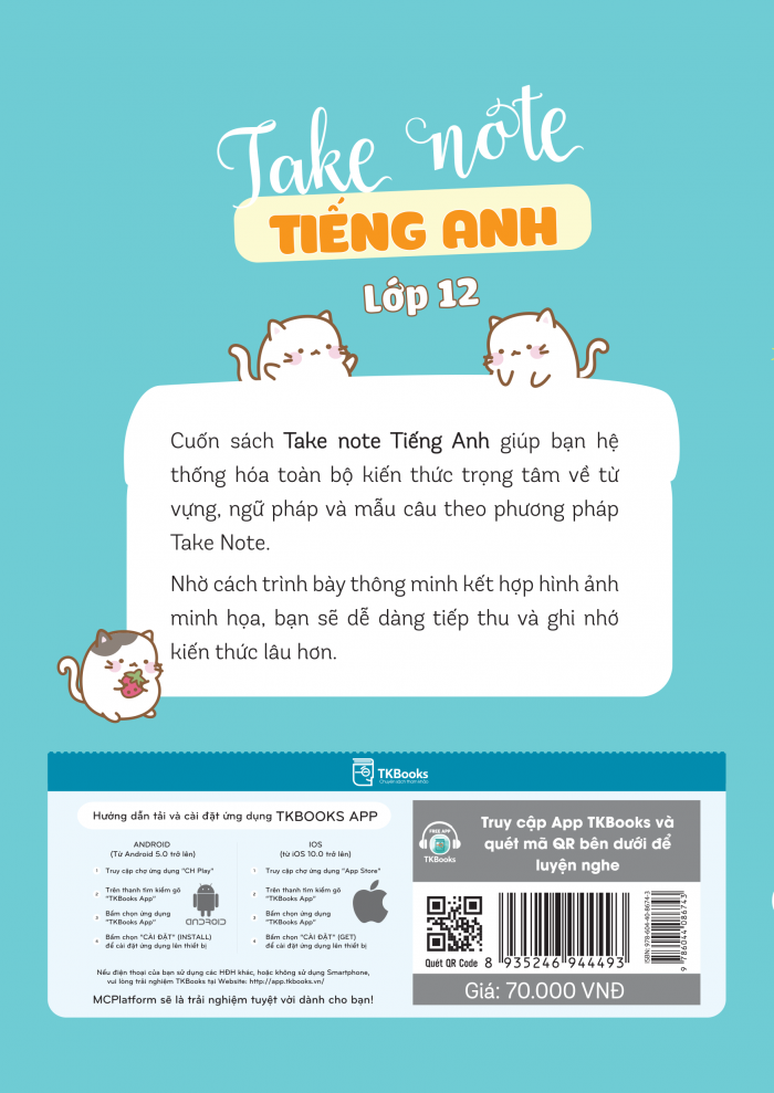 Bìa sau cuốn Take note Tiếng Anh Lớp 12
