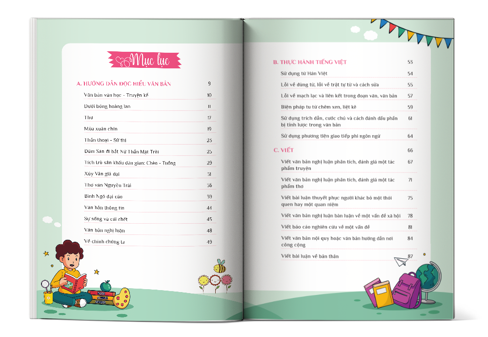 Mục lục cuốn Take note Ngữ Văn lớp 10