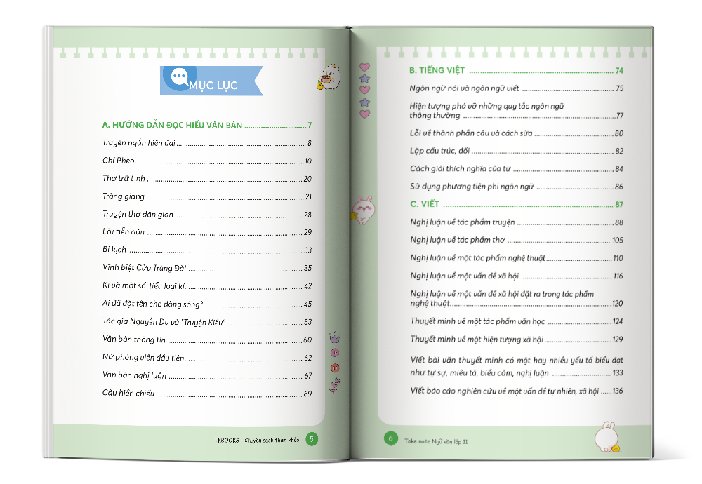 Mục lục cuốn Take note Ngữ văn lớp 11