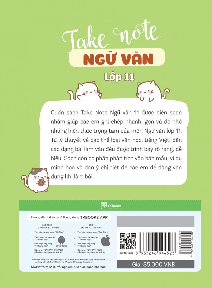 Bìa sau sách Take Note Ngữ Văn lớp 11