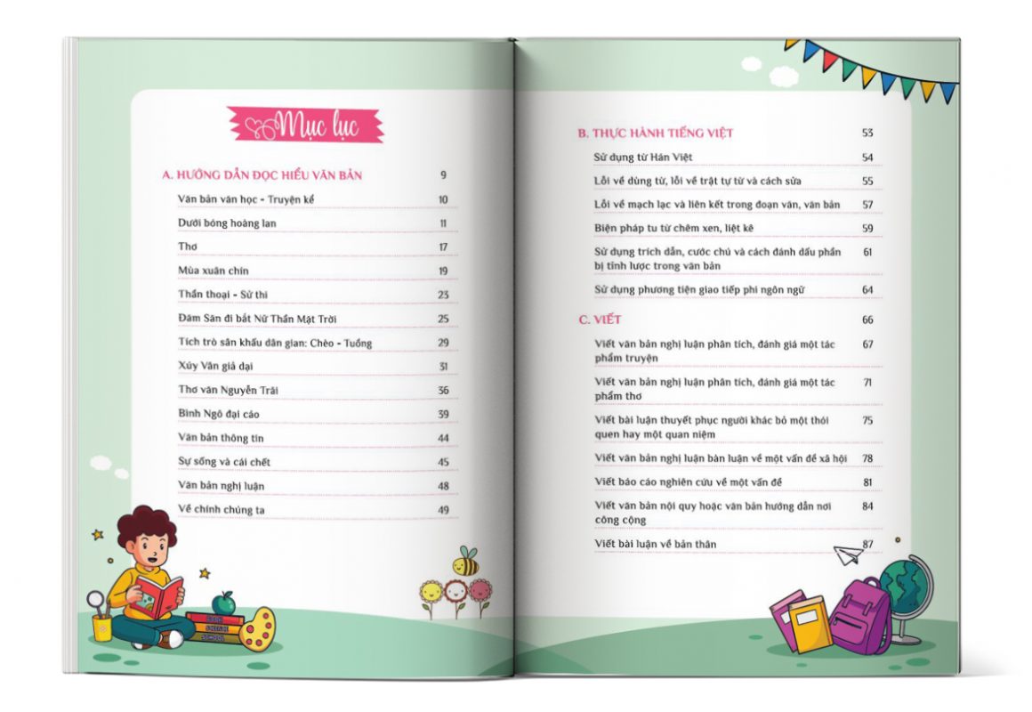 Mục lục của cuốn sách Take Note Ngữ Văn lớp 10