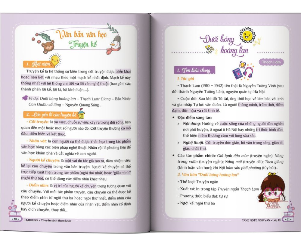 Nội dung trong sách Take Note Ngữ Văn lớp 10