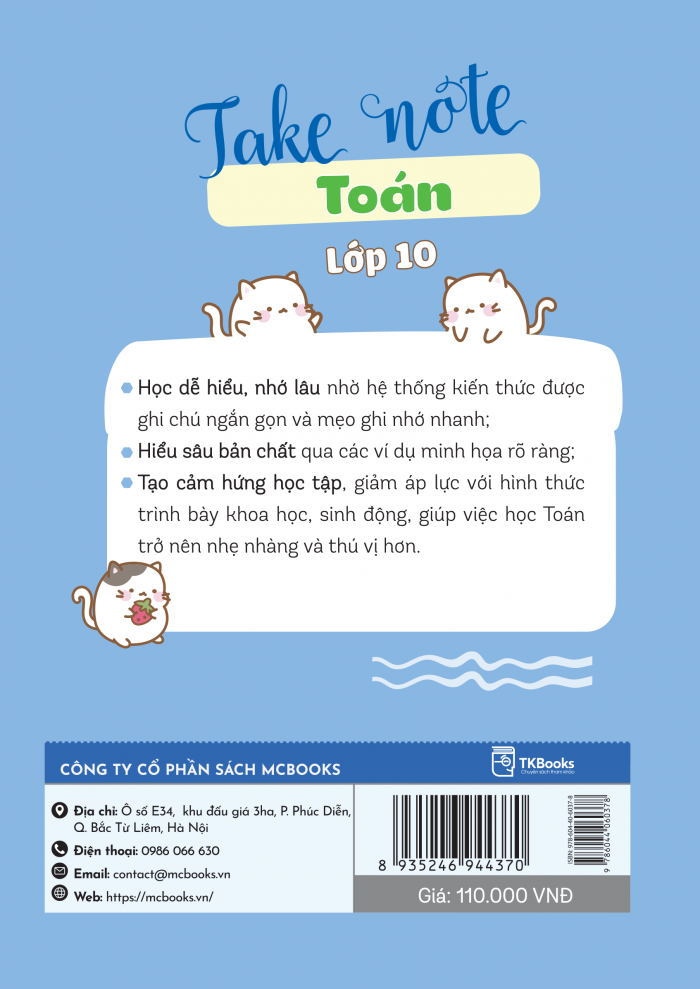 Bìa sau cuốn Take Note Toán Lớp 10