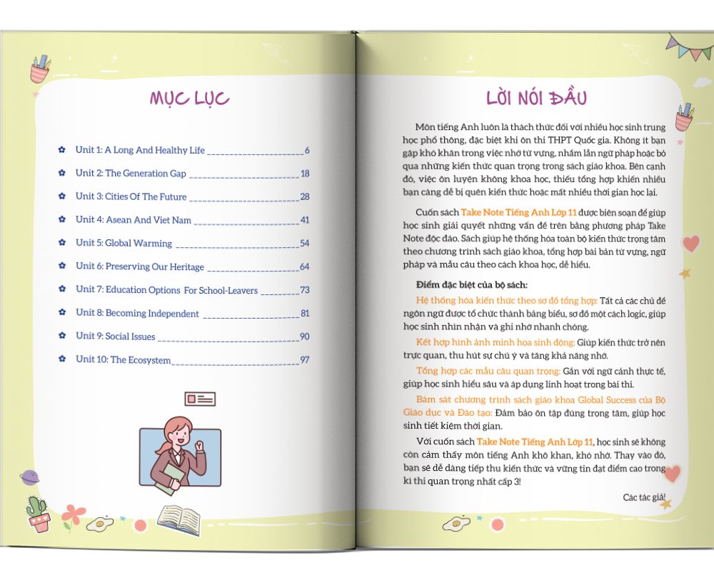 Ảnh mục lục cuốn sách Take Note Tiếng Anh Lớp 11