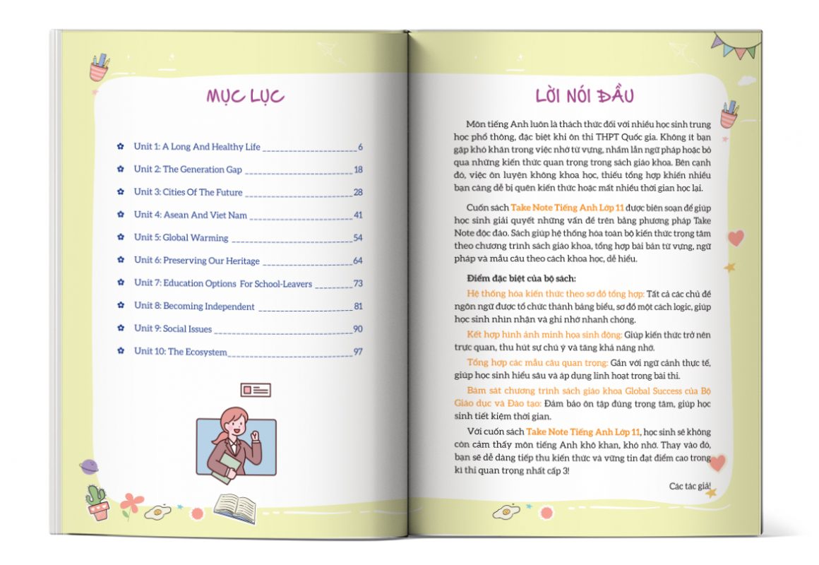 Ảnh mục lục cuốn sách Take Note Tiếng Anh Lớp 11