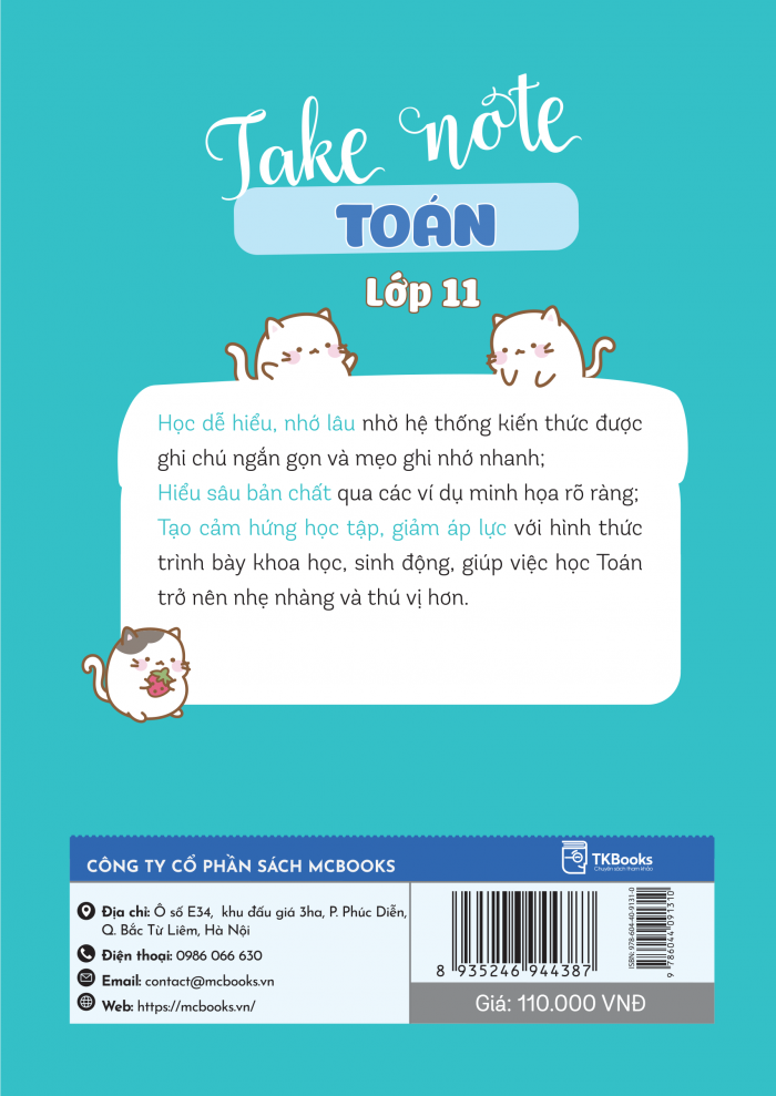 Bìa sau cuốn Take Note Toán Lớp 11
