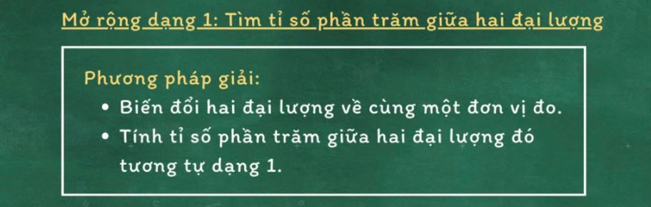 Cách giải dạng toán tìm tỉ số phần trăm của 2 số