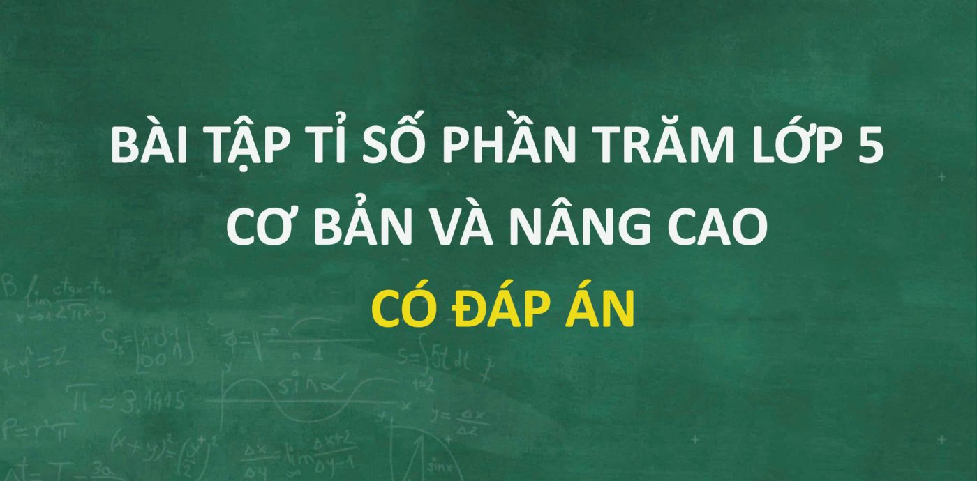 Bài tập tỉ số phần trăm lớp 5 cơ bản và nâng cao có đáp án PDF