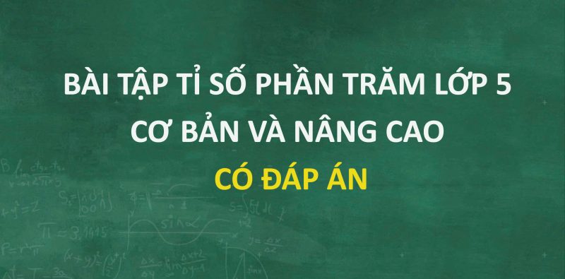 Bài tập tỉ số phần trăm lớp 5 cơ bản và nâng cao có đáp án PDF