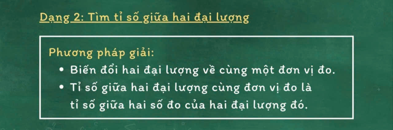 Cách làm dạng toán tìm tỉ số giữa hai đại lượng