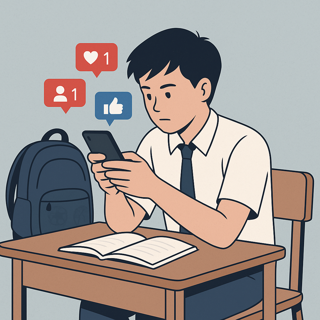 Ảnh minh họa cho việc sử dụng mạng xã hội thiếu kiểm soát