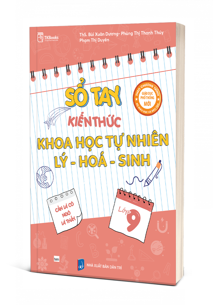 Bìa 3D Sổ tay kiến thức khoa học tự nhiên Lý - Hóa - Sinh lớp 9