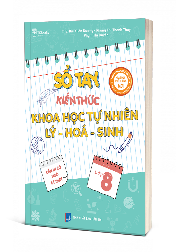 Bìa 3D sổ tay KHTN Lý Hóa Sinh lớp 8