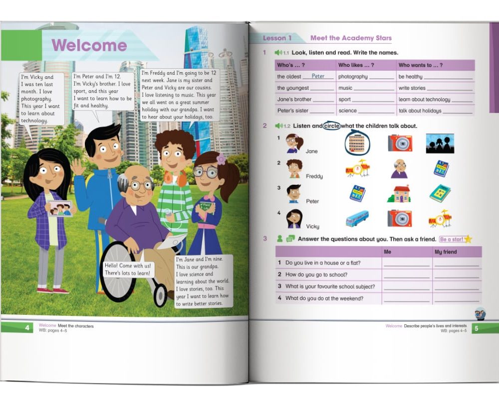 Nội dung trong cuốn Academy Stars 4 - Pupil's Book